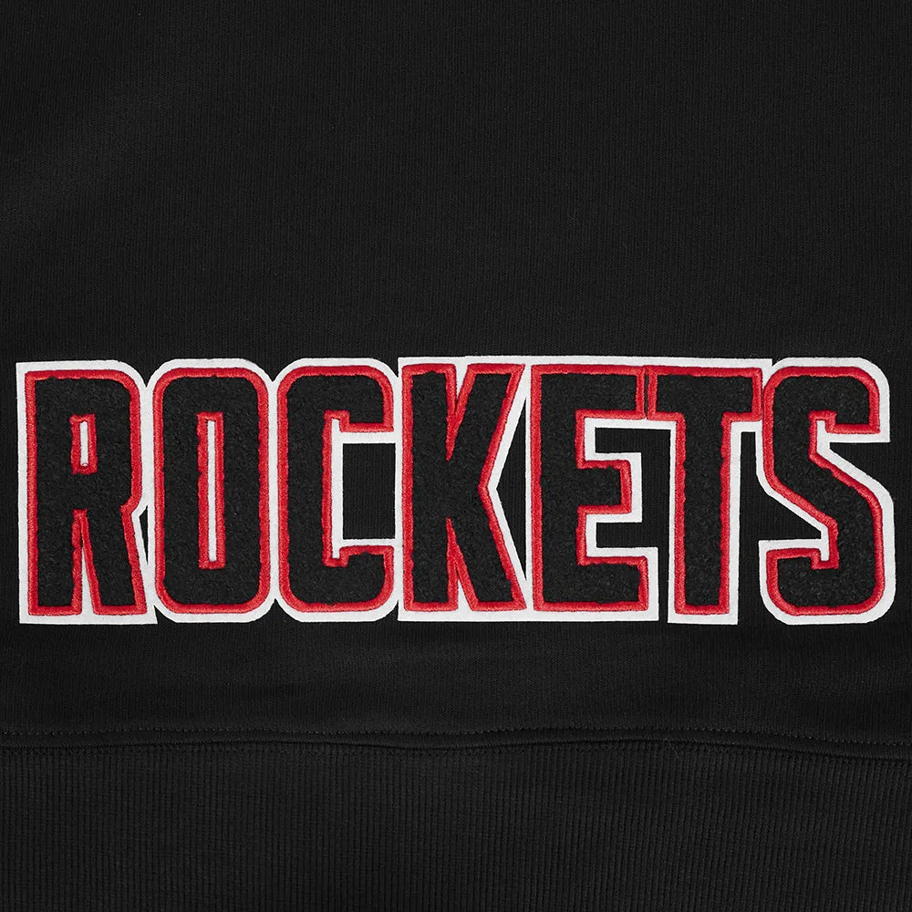 NBA HOUSTON ROCKETS CLASSIC WOMEN'S FLC CROPPED PO HOODIE (BLACK)