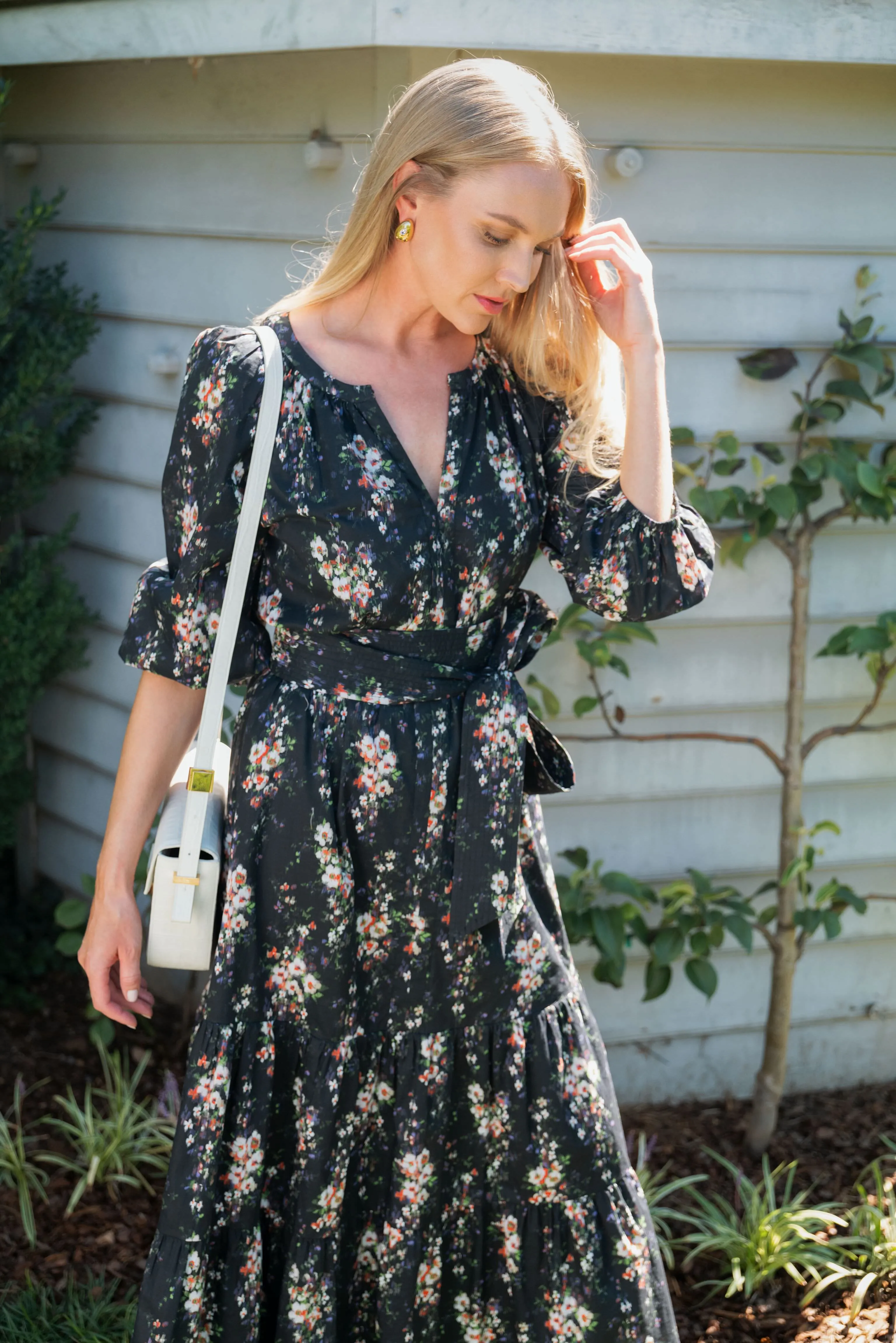 Onyx Falling Flowers Bouquet Lyles Dress