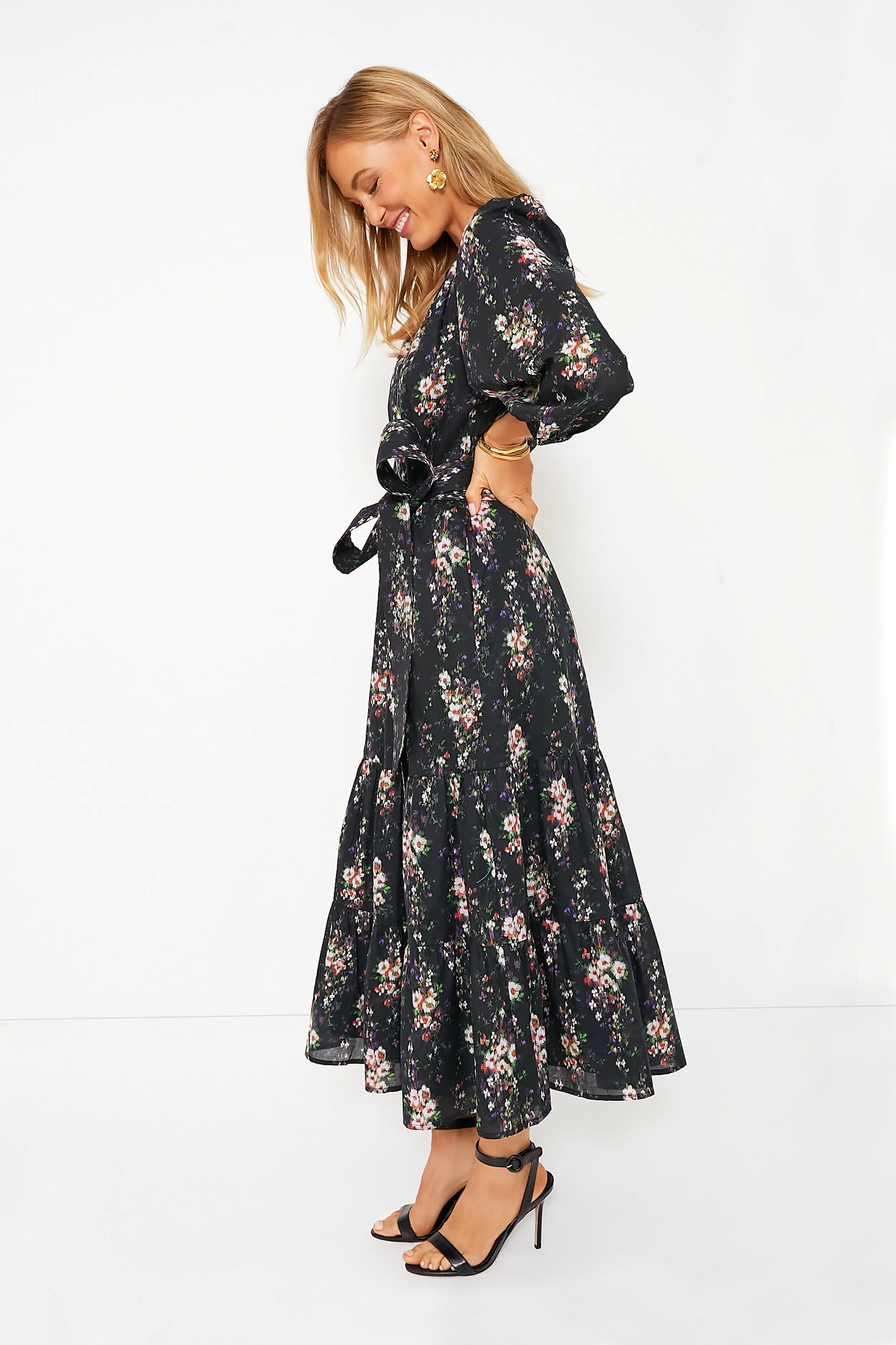 Onyx Falling Flowers Bouquet Lyles Dress