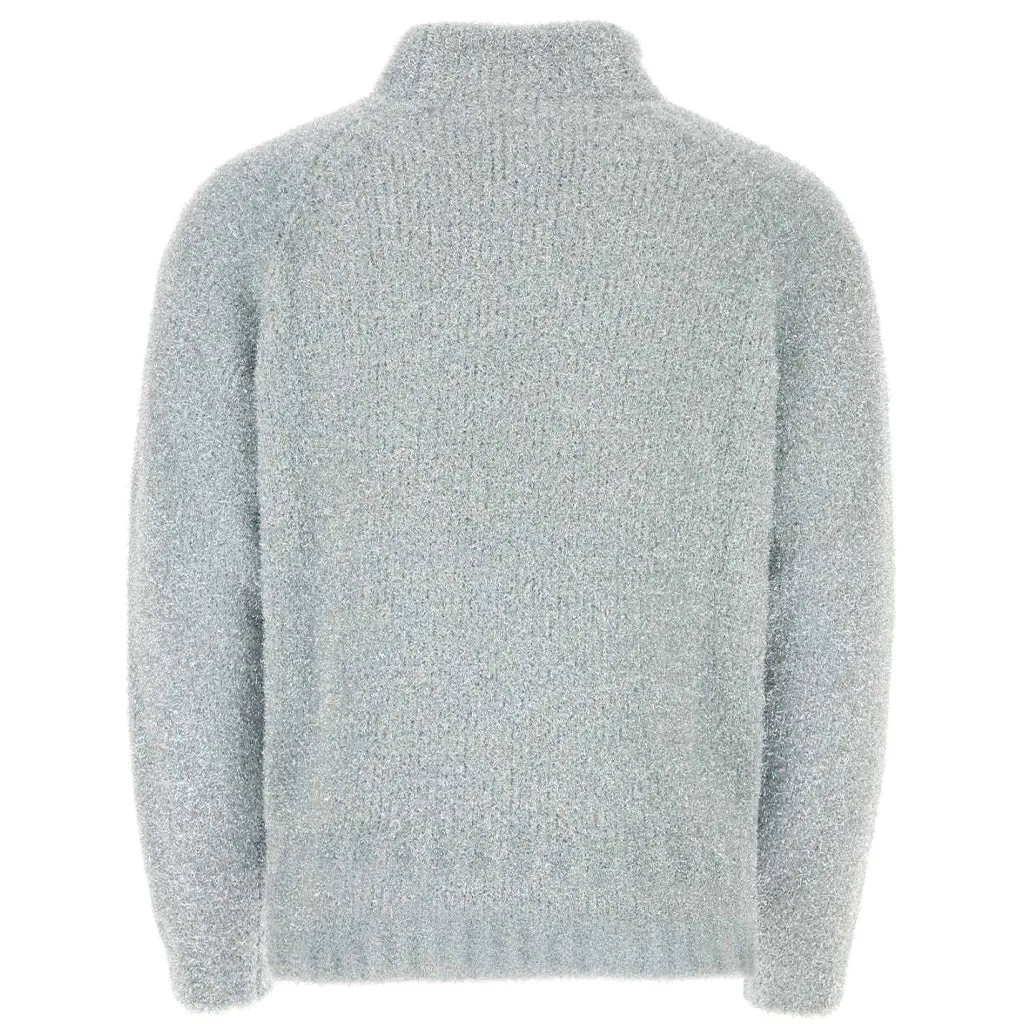 Open Neck Glitter Raglan Pullover