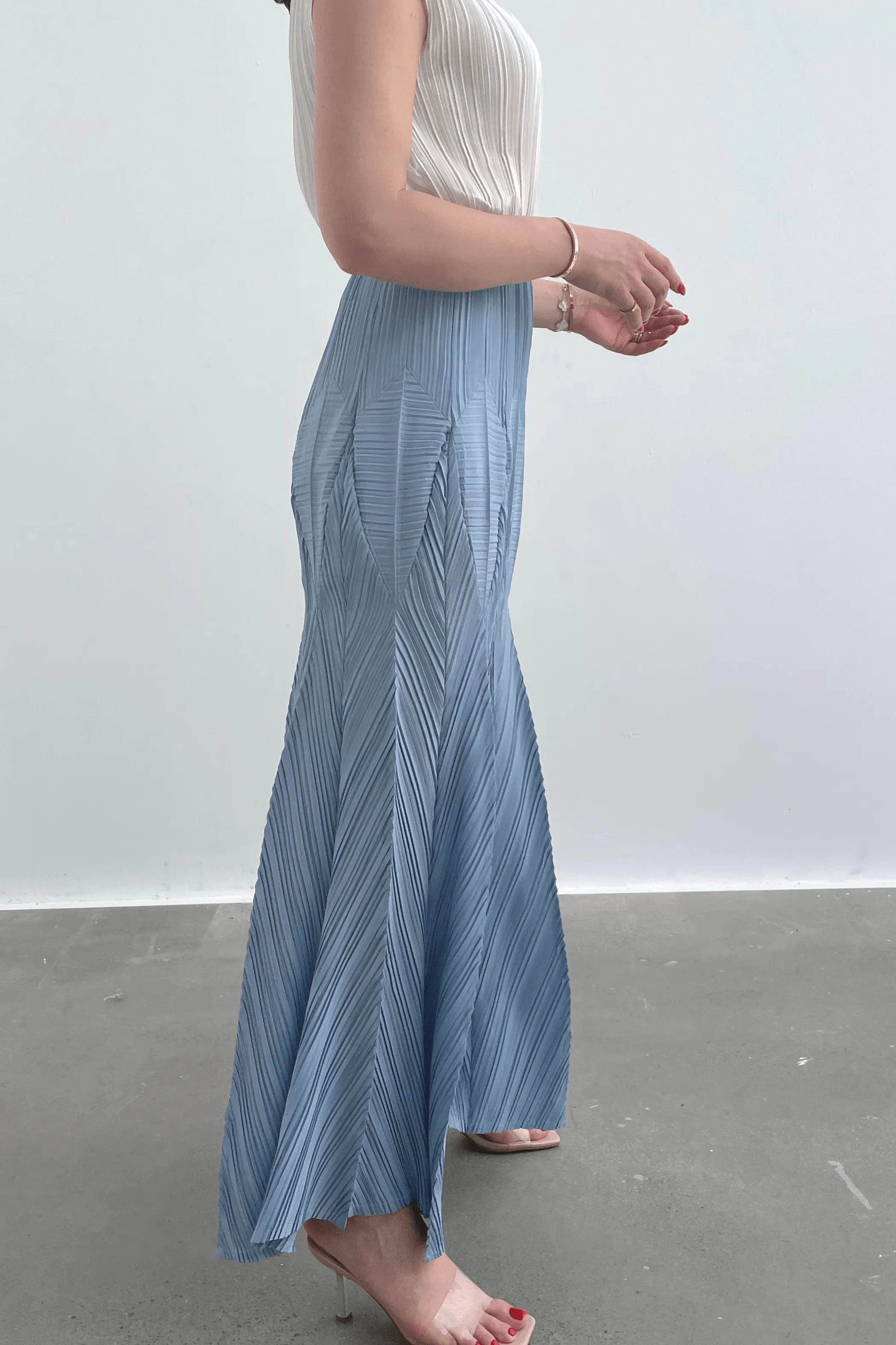 Pleated Origami Maxi Skirt
