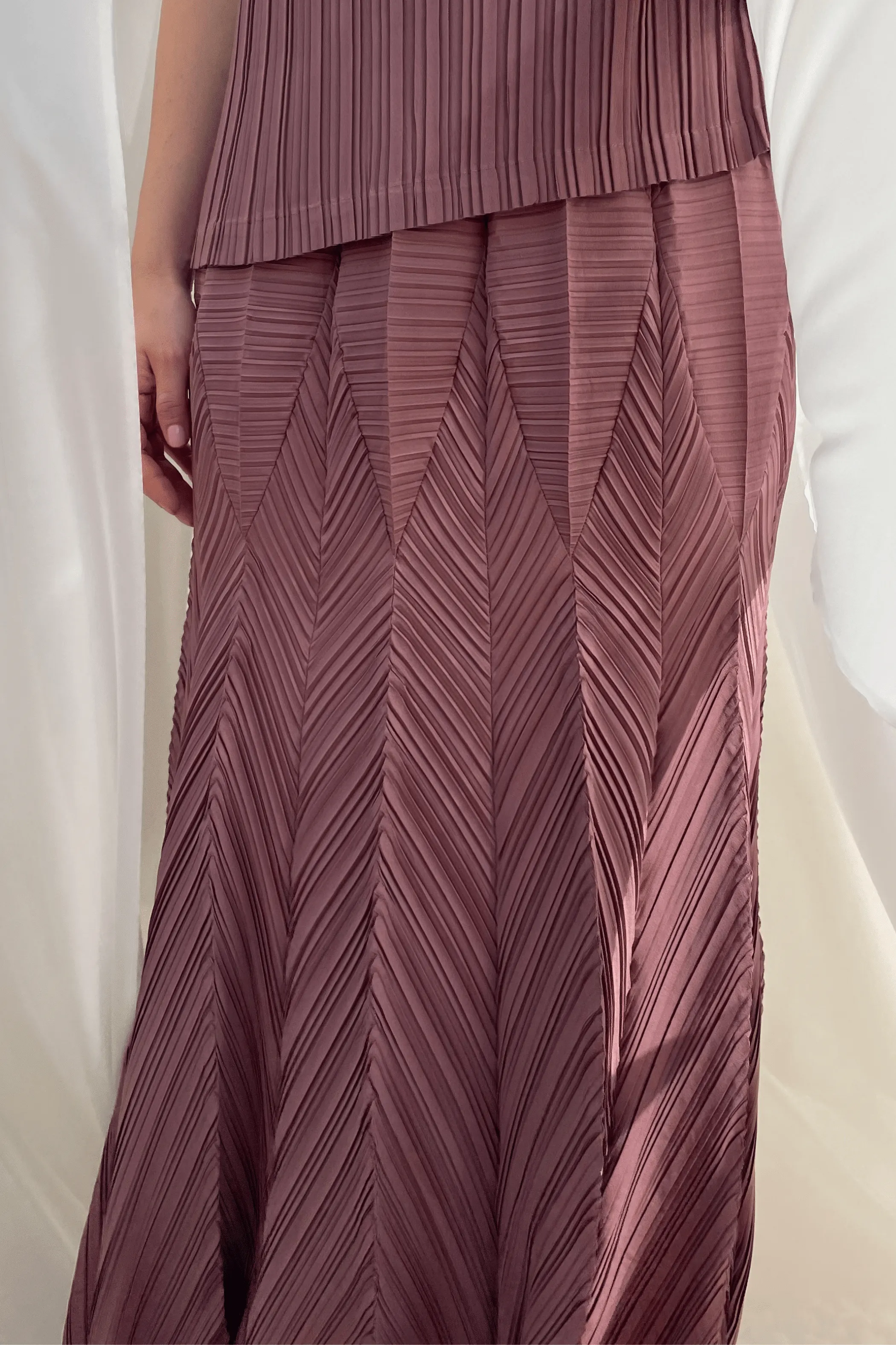 Pleated Origami Maxi Skirt