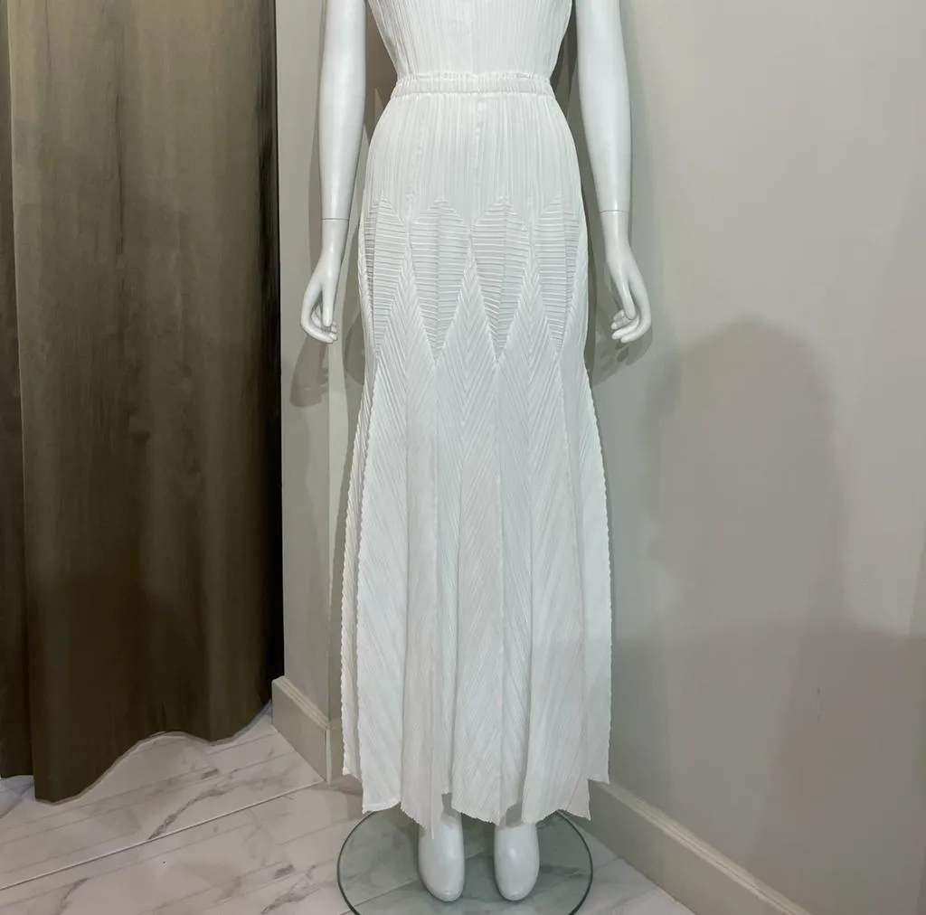 Pleated Origami Maxi Skirt