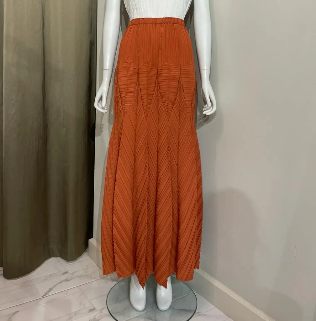 Pleated Origami Maxi Skirt