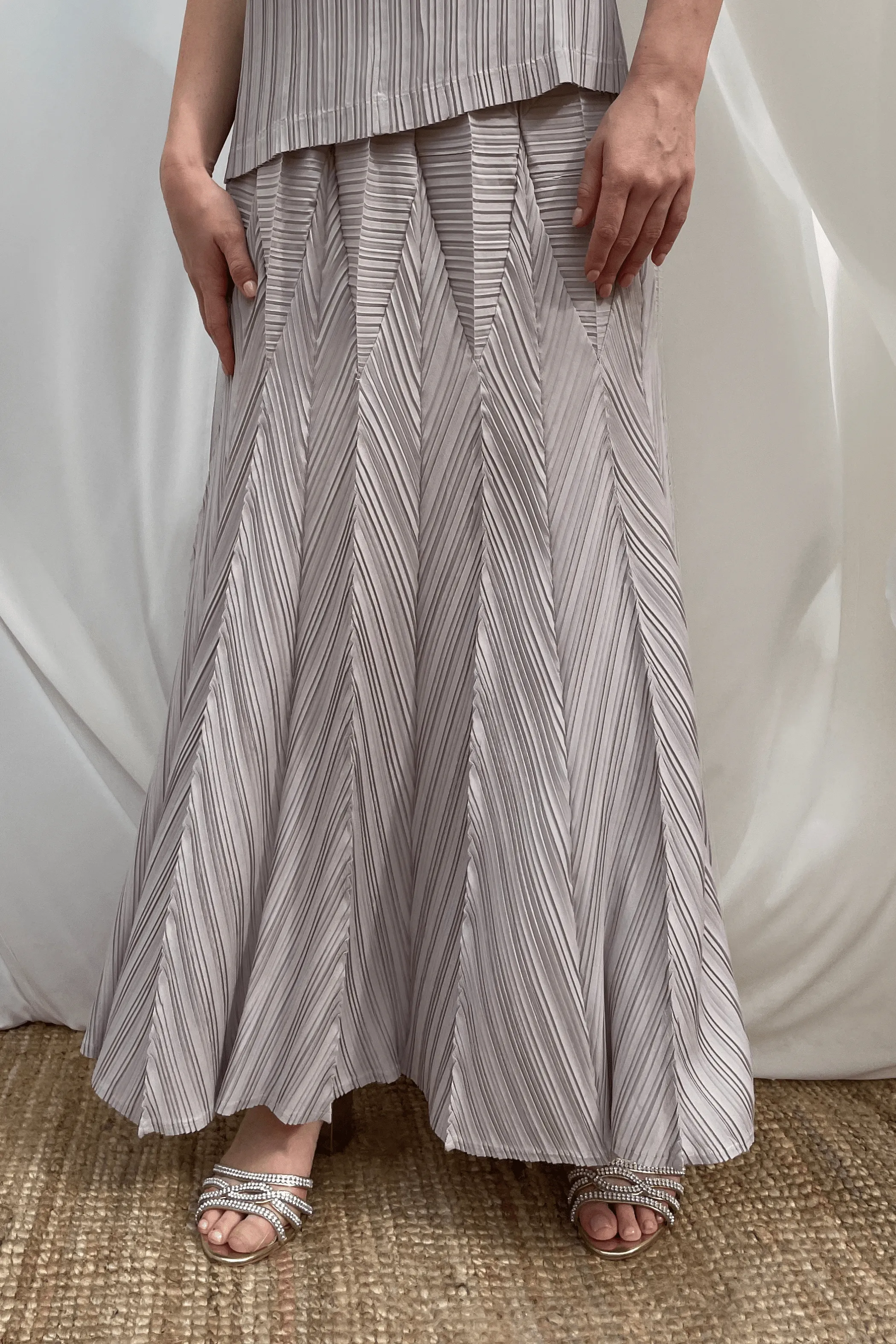 Pleated Origami Maxi Skirt
