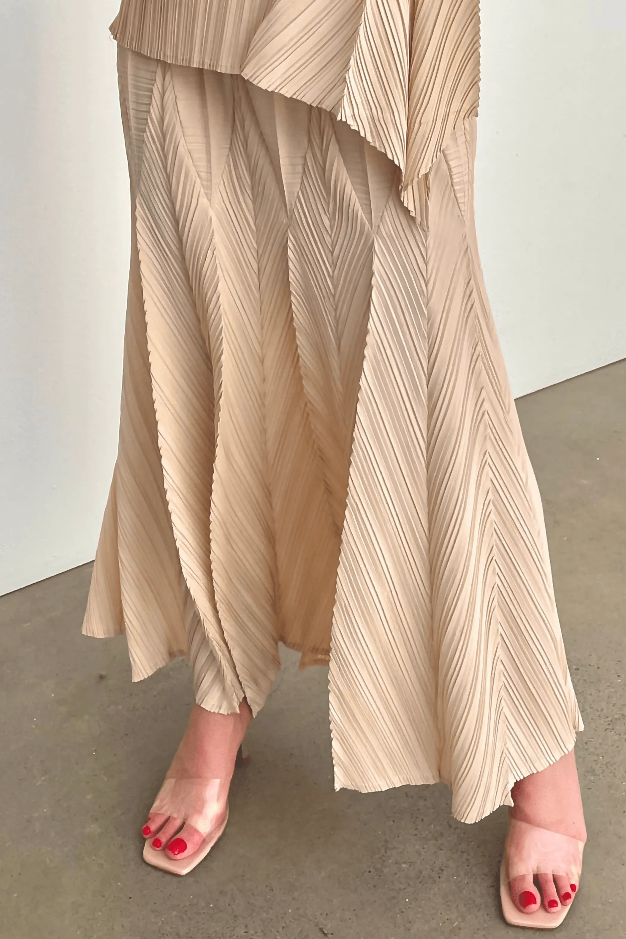 Pleated Origami Maxi Skirt