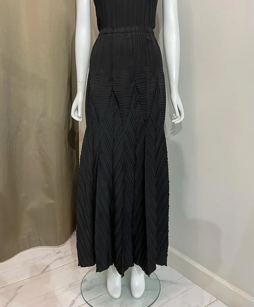 Pleated Origami Maxi Skirt