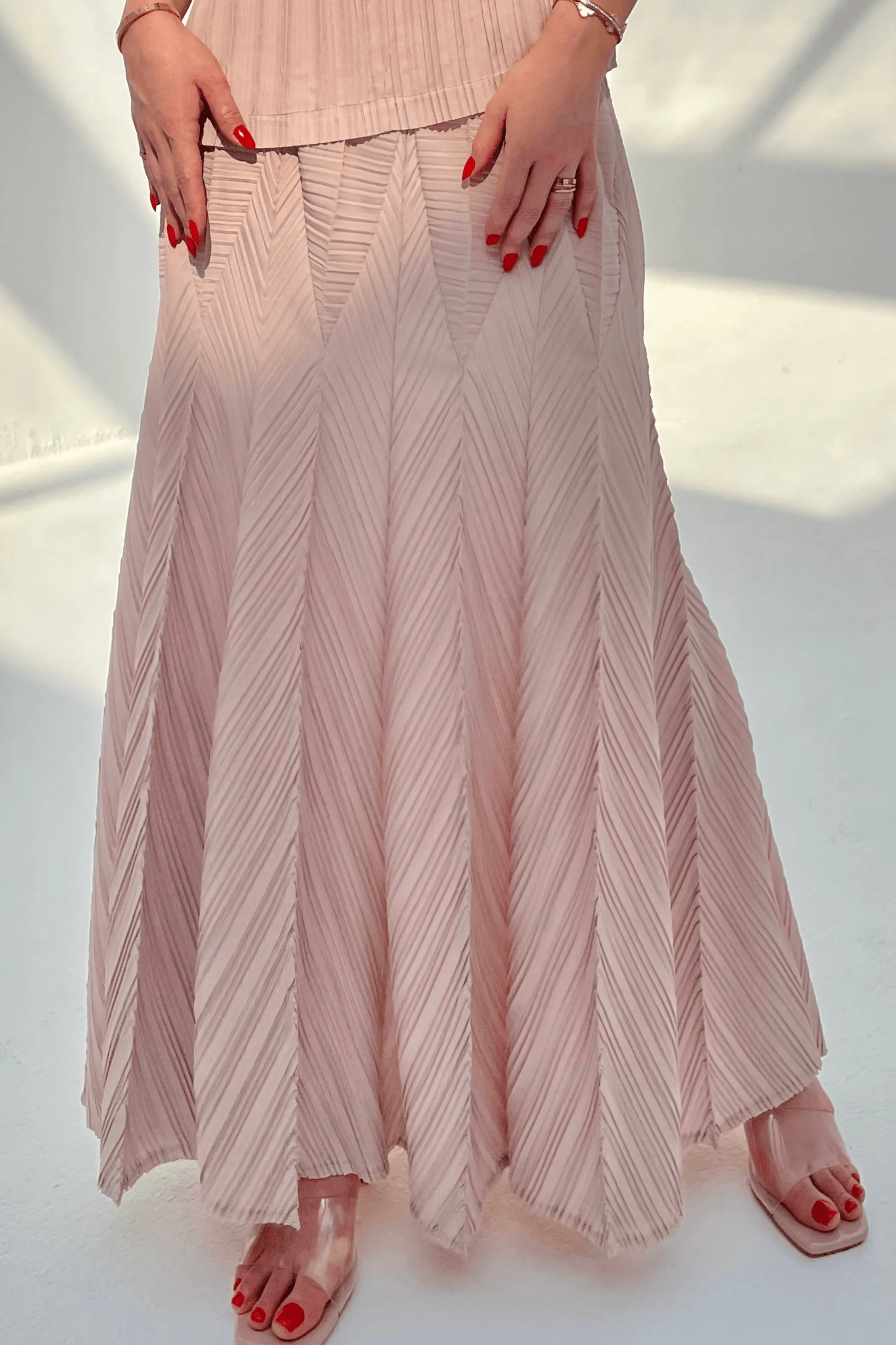 Pleated Origami Maxi Skirt