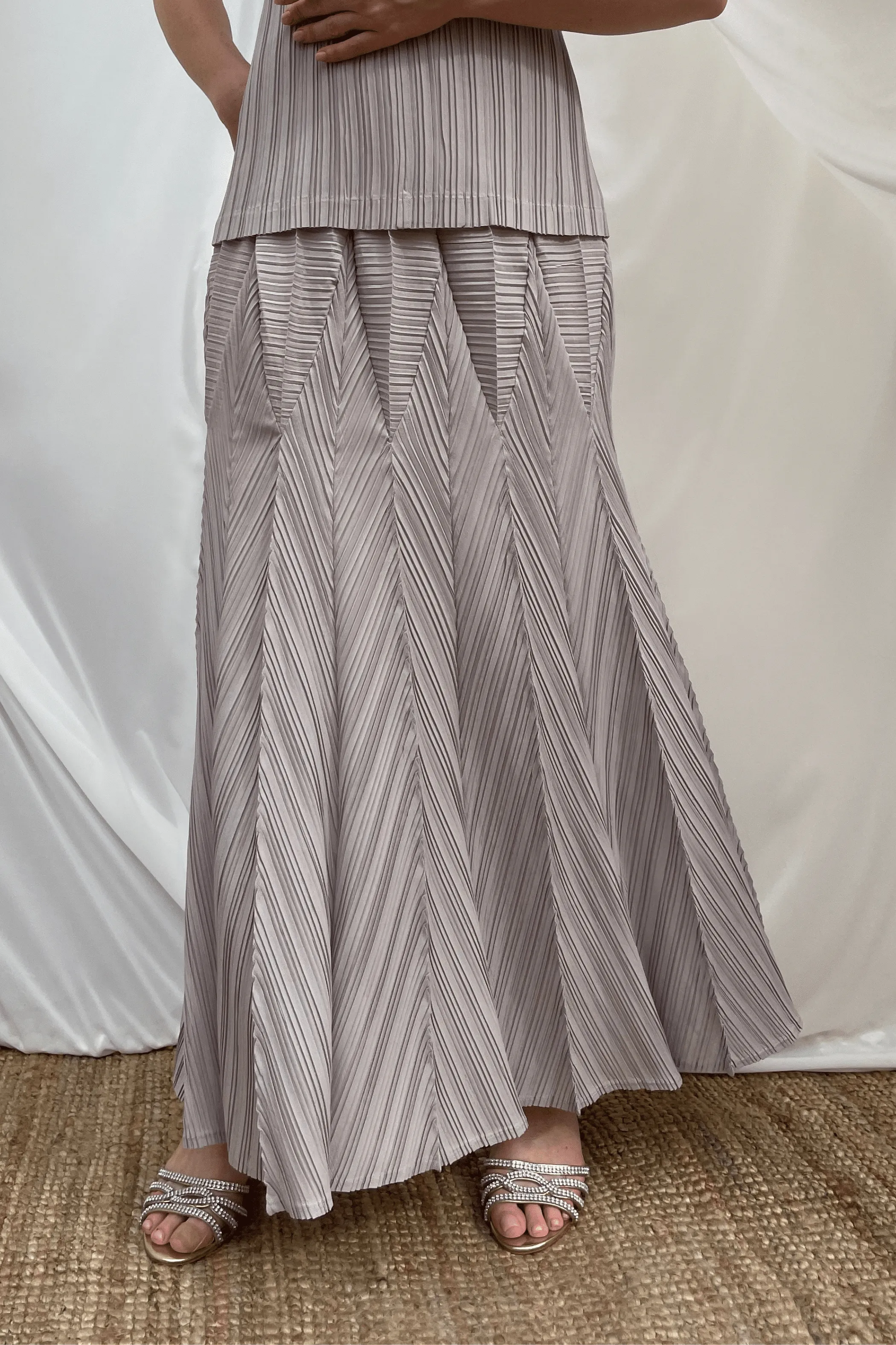 Pleated Origami Maxi Skirt