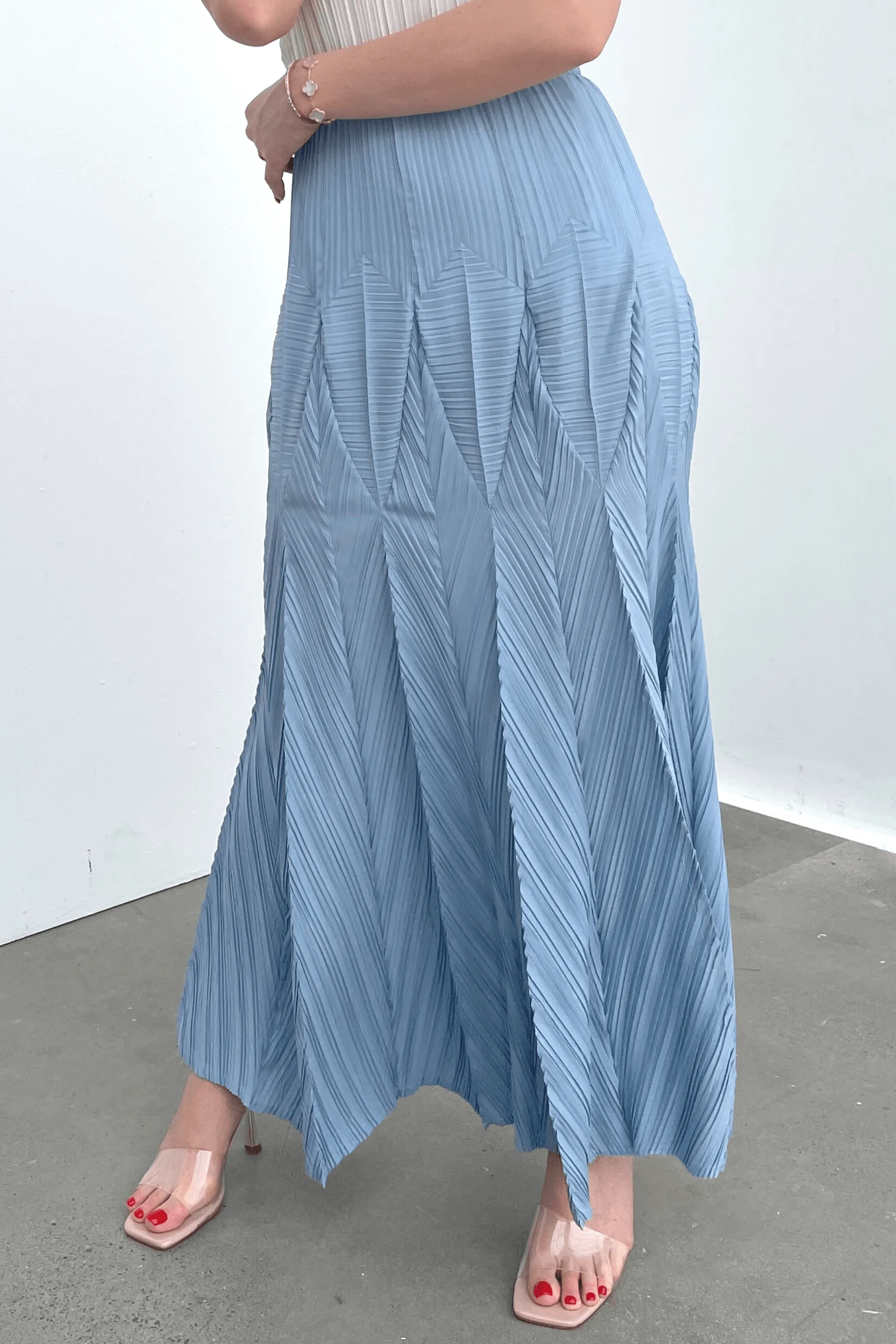 Pleated Origami Maxi Skirt