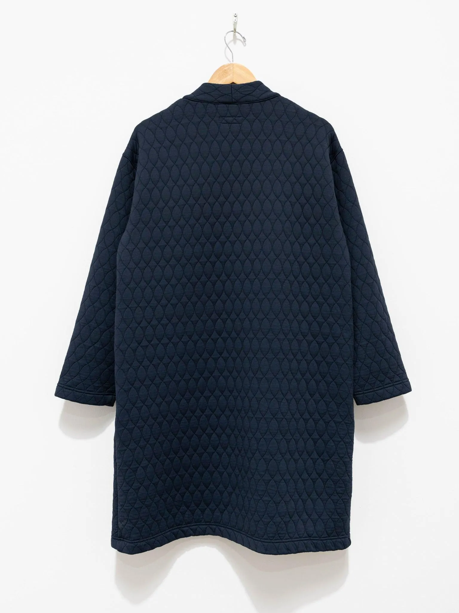Poly Quilt Jacquard Jersey Easy Cardigan Coat - Navy