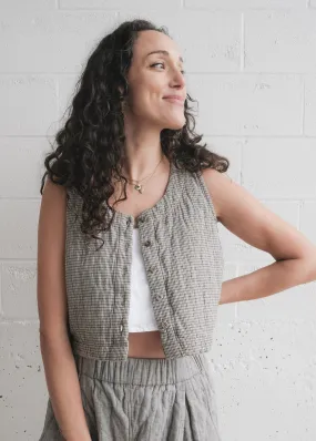 Quilted Ahilya Vest - Handwoven Cotton - Gingham