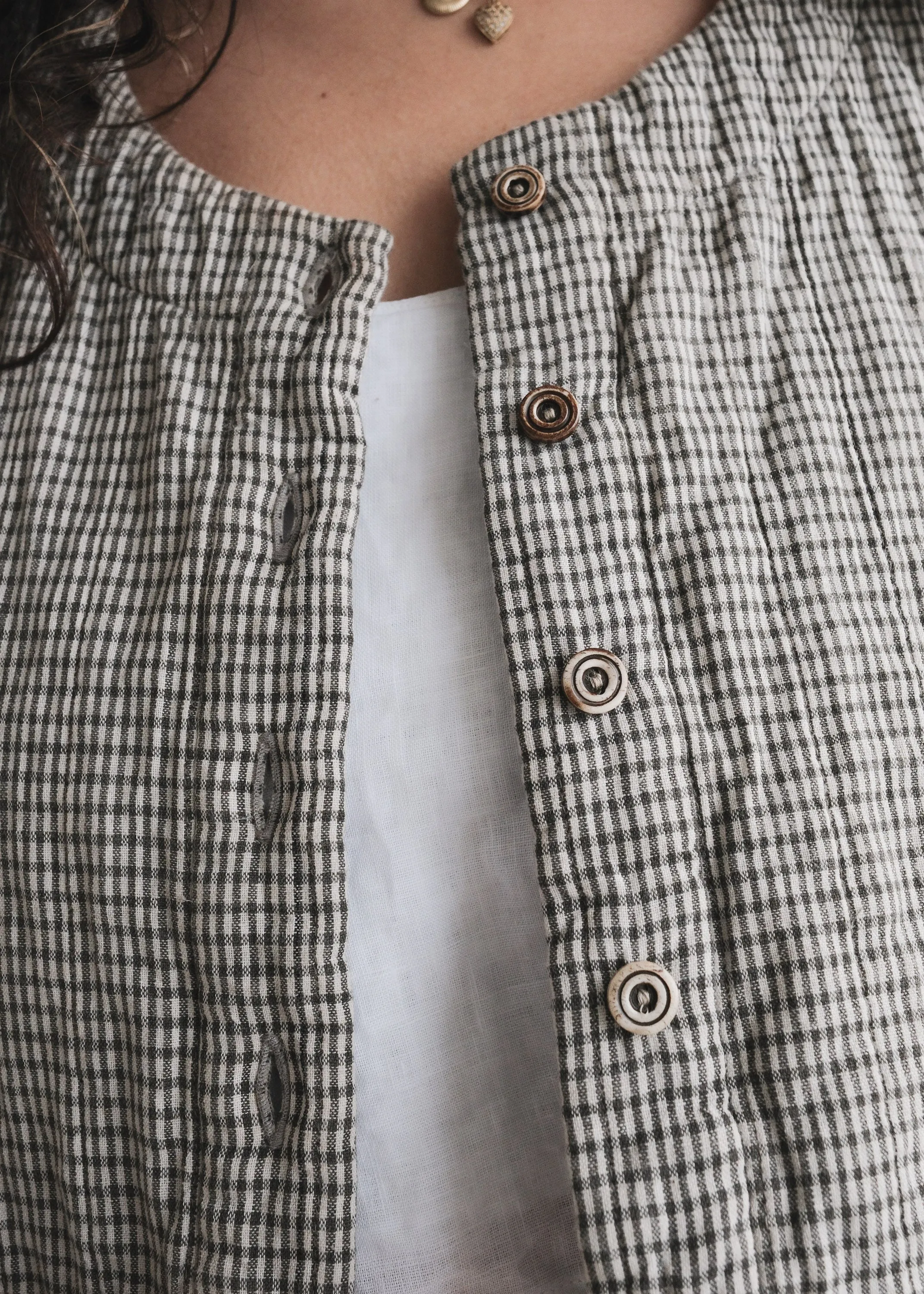 Quilted Ahilya Vest - Handwoven Cotton - Gingham