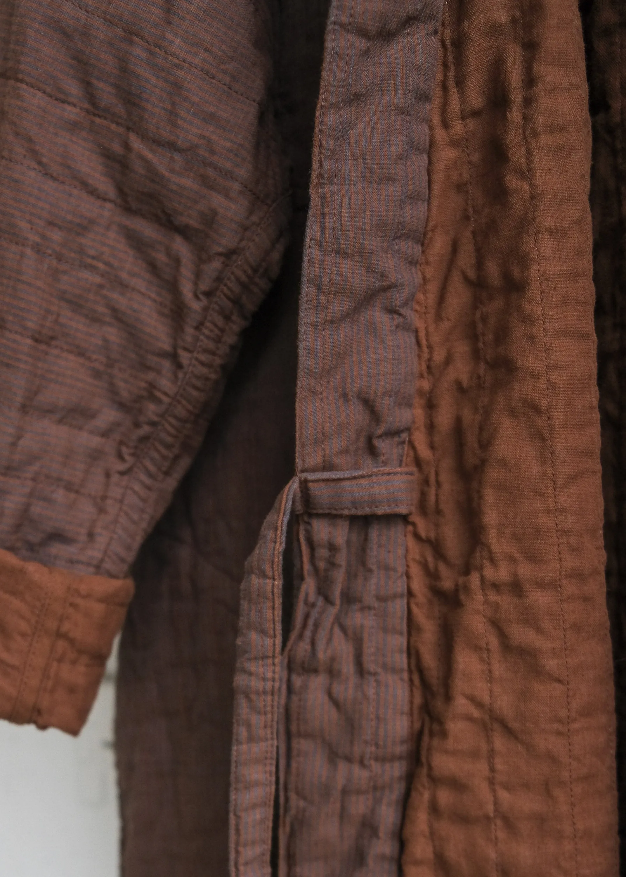 Quilted Akash Coat - Handwoven Cotton - Rosewood