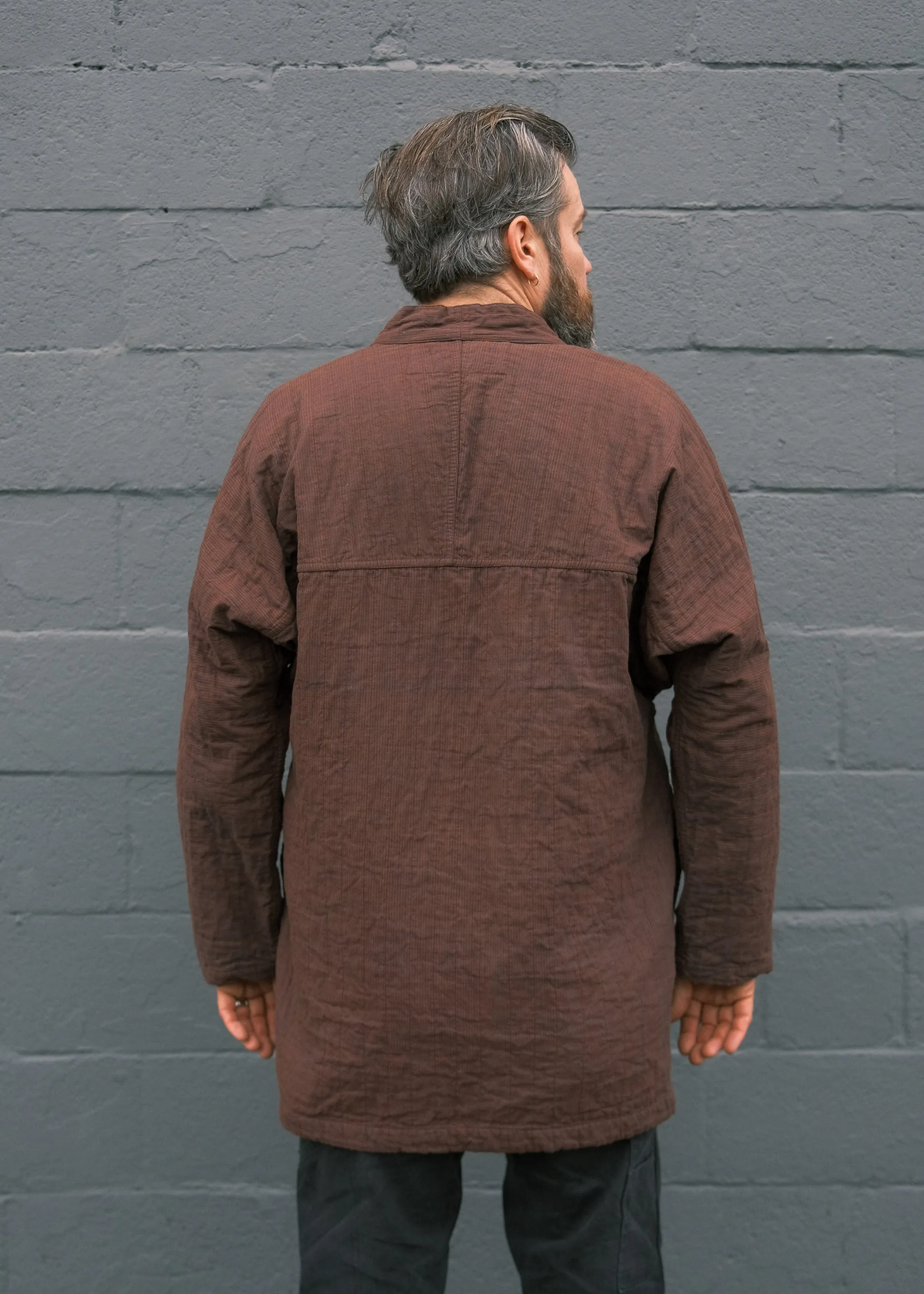 Quilted Akash Coat - Handwoven Cotton - Rosewood