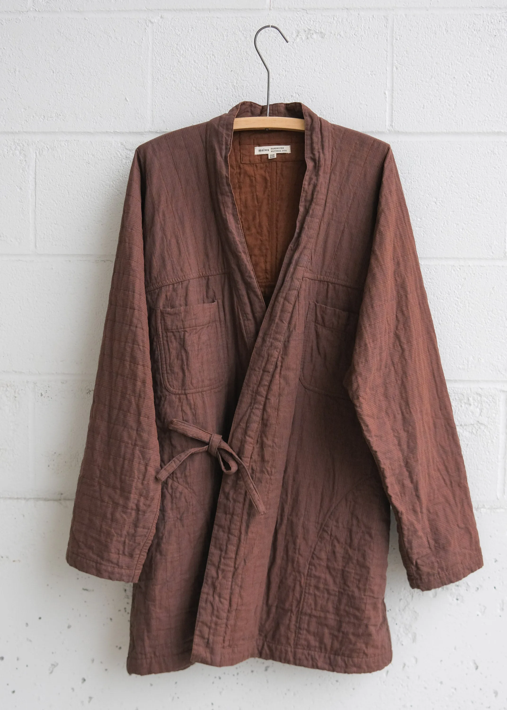 Quilted Akash Coat - Handwoven Cotton - Rosewood