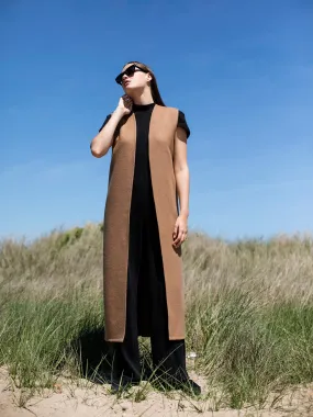 Reversible Alpaca Vest, Camel