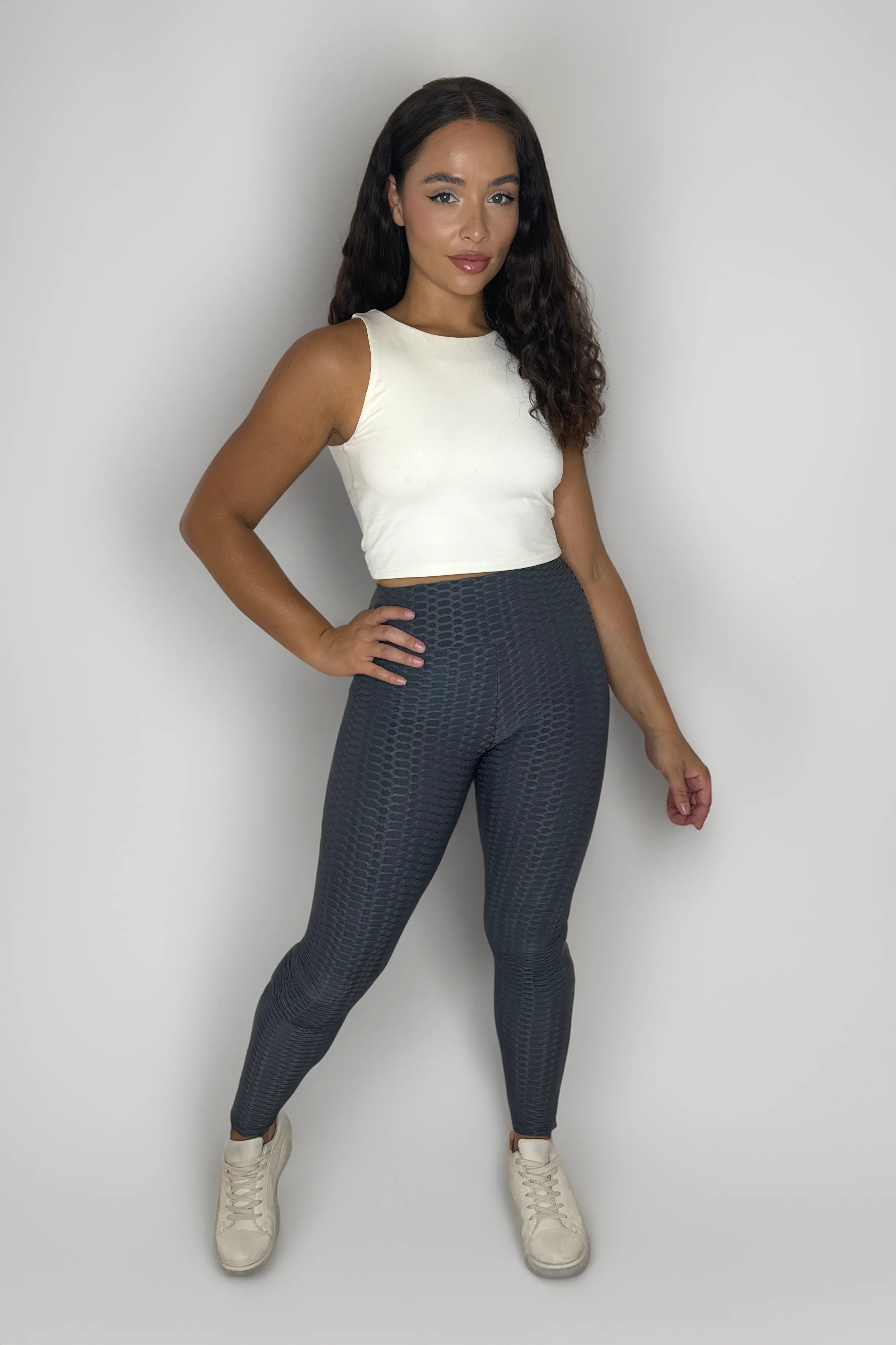Ruched Textured Stretchty Leggings