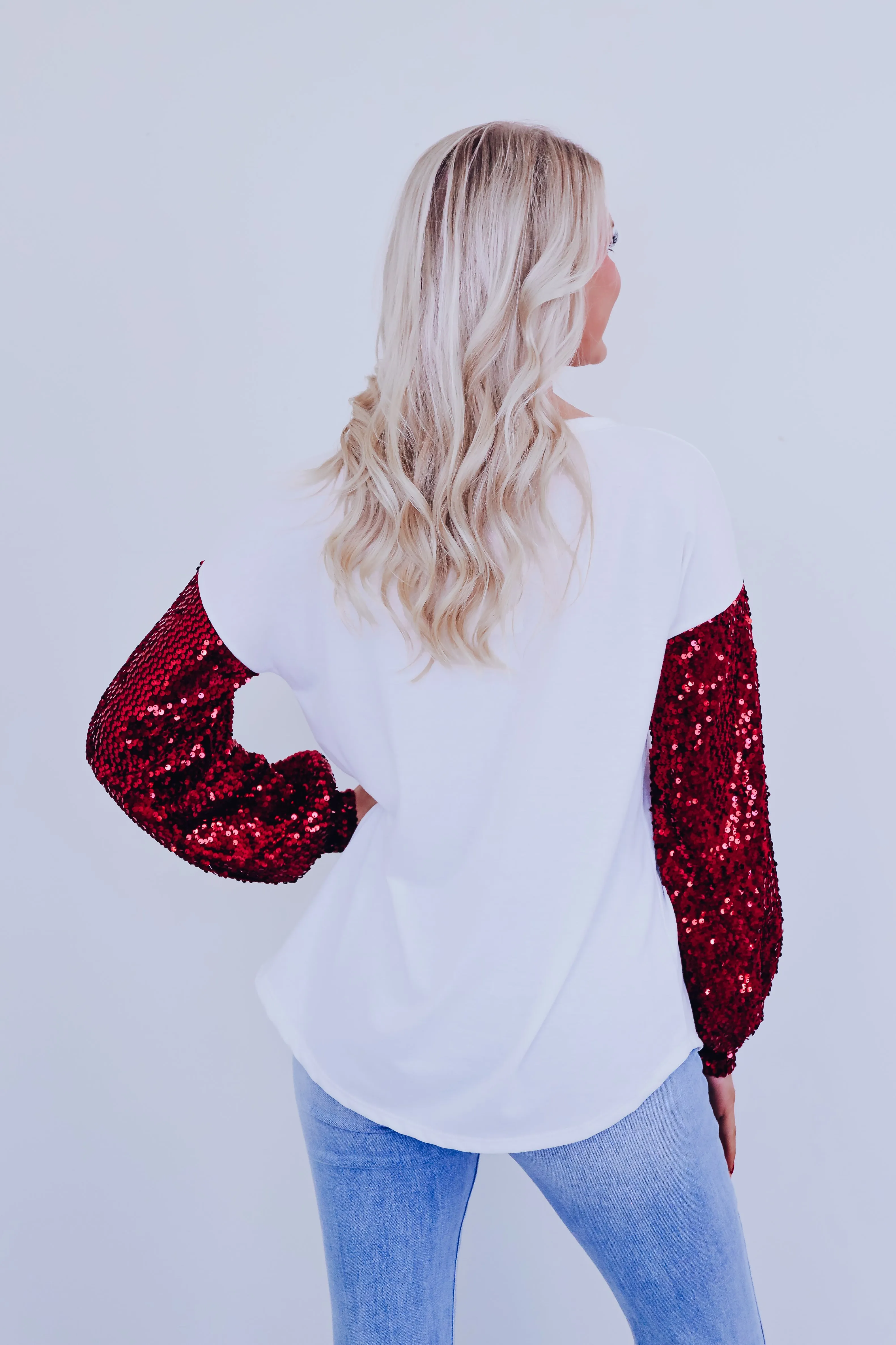 Rudolph Sequin Patch Top
