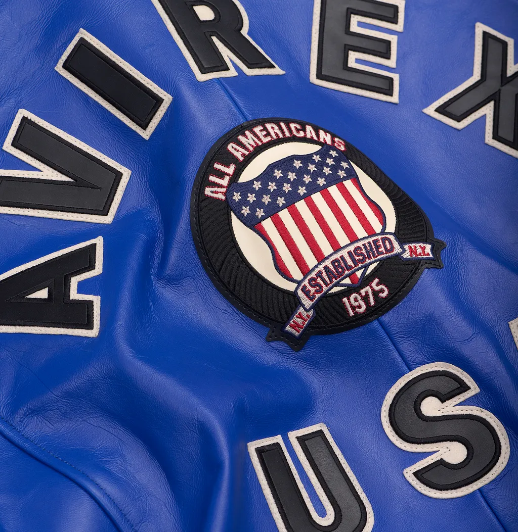 Shop Genuine Avirex Cobalt Leather Bomber Jackets – sale