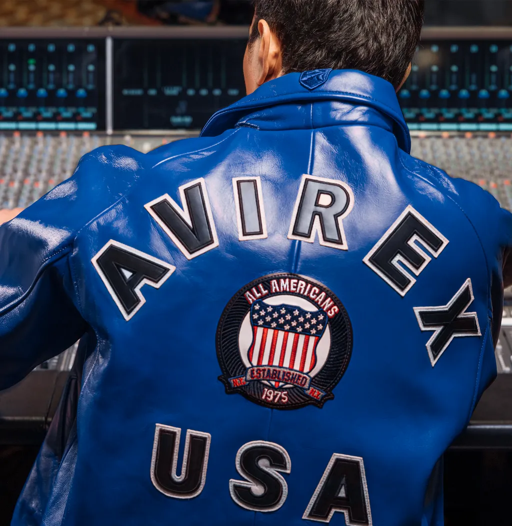 Shop Genuine Avirex Cobalt Leather Bomber Jackets – sale