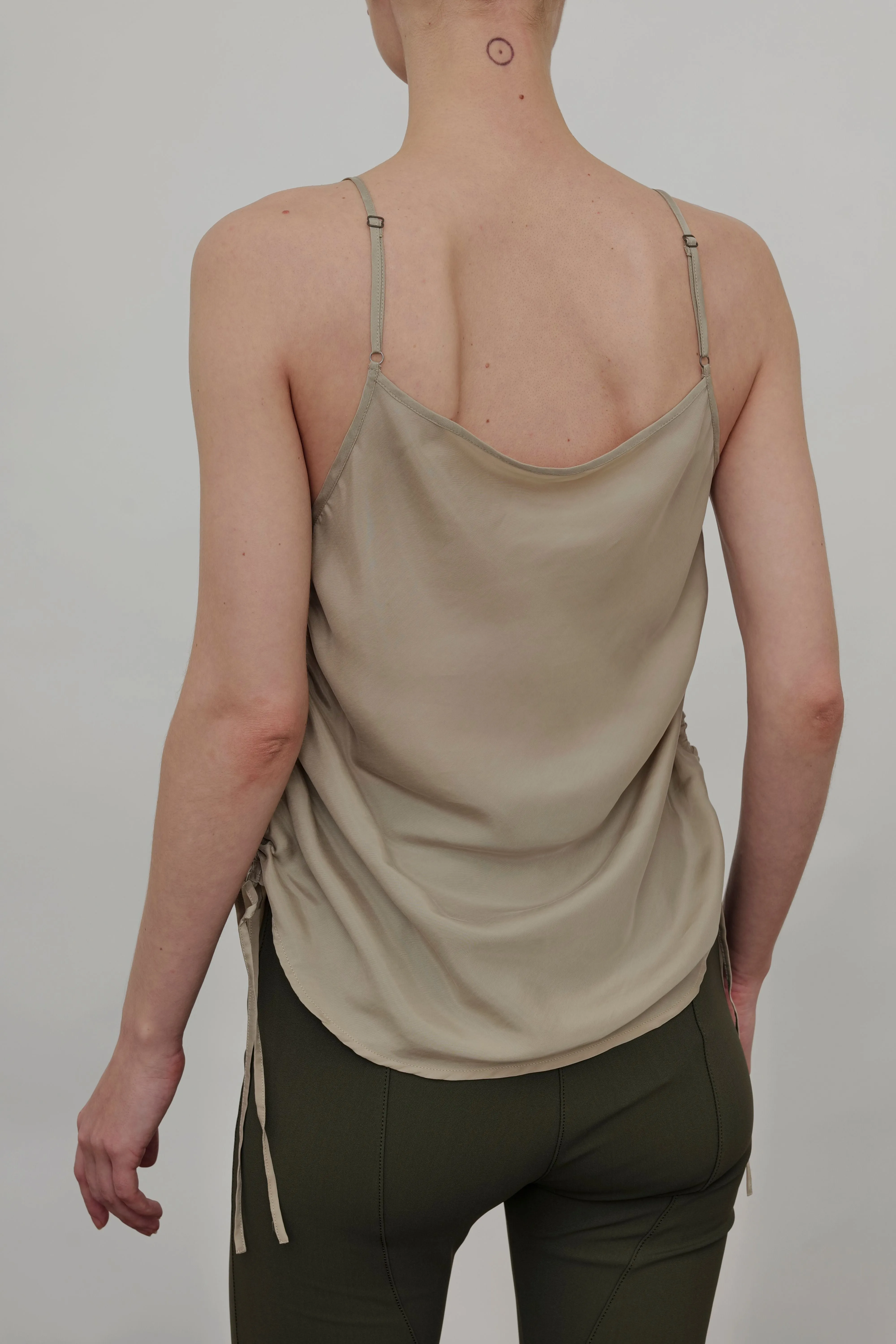 Silky Cupro Bias Camisole with Drawstrings - WYANETTA SP24