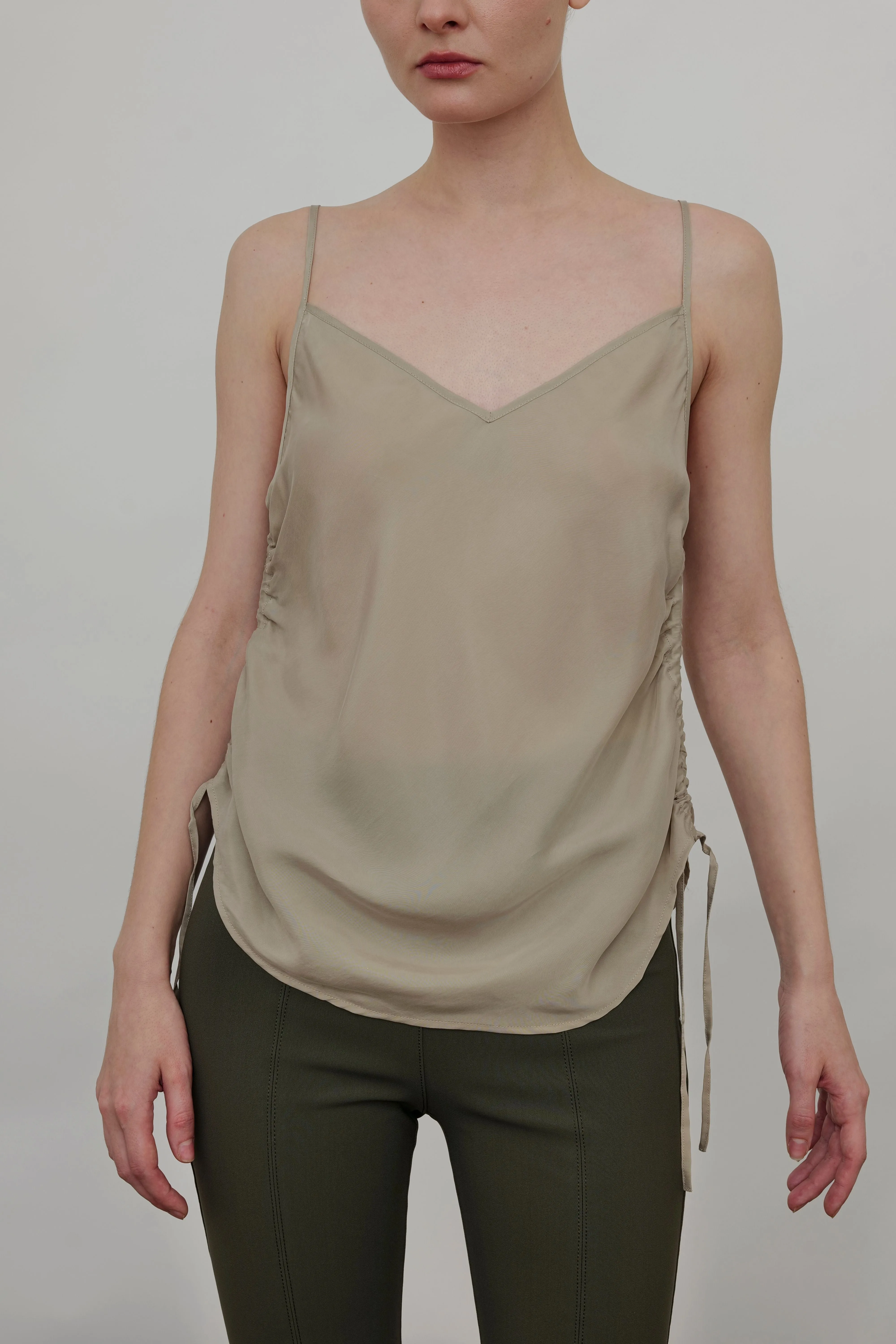 Silky Cupro Bias Camisole with Drawstrings - WYANETTA SP24