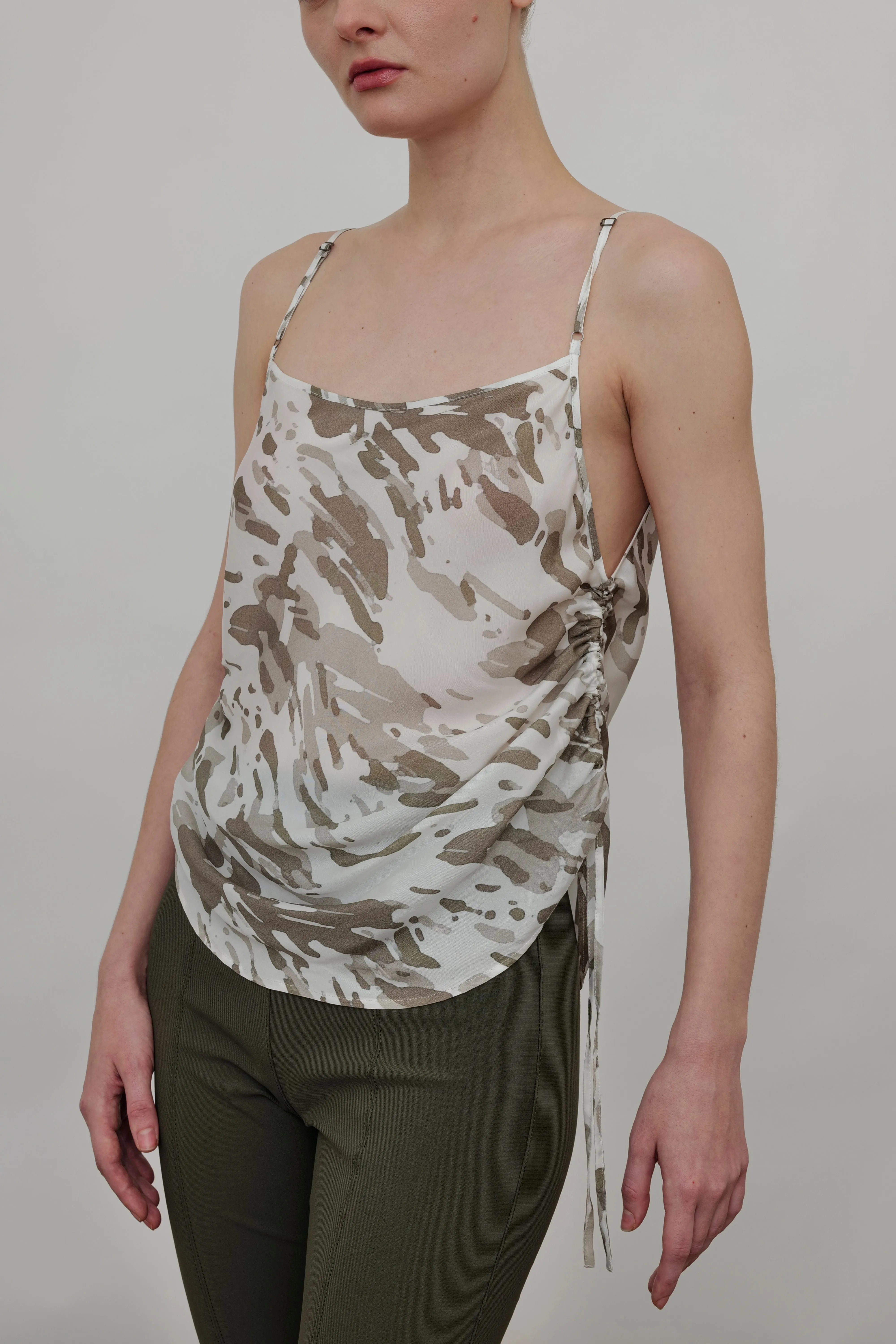 Silky Cupro Bias Camisole with Drawstrings - WYANETTA SP24