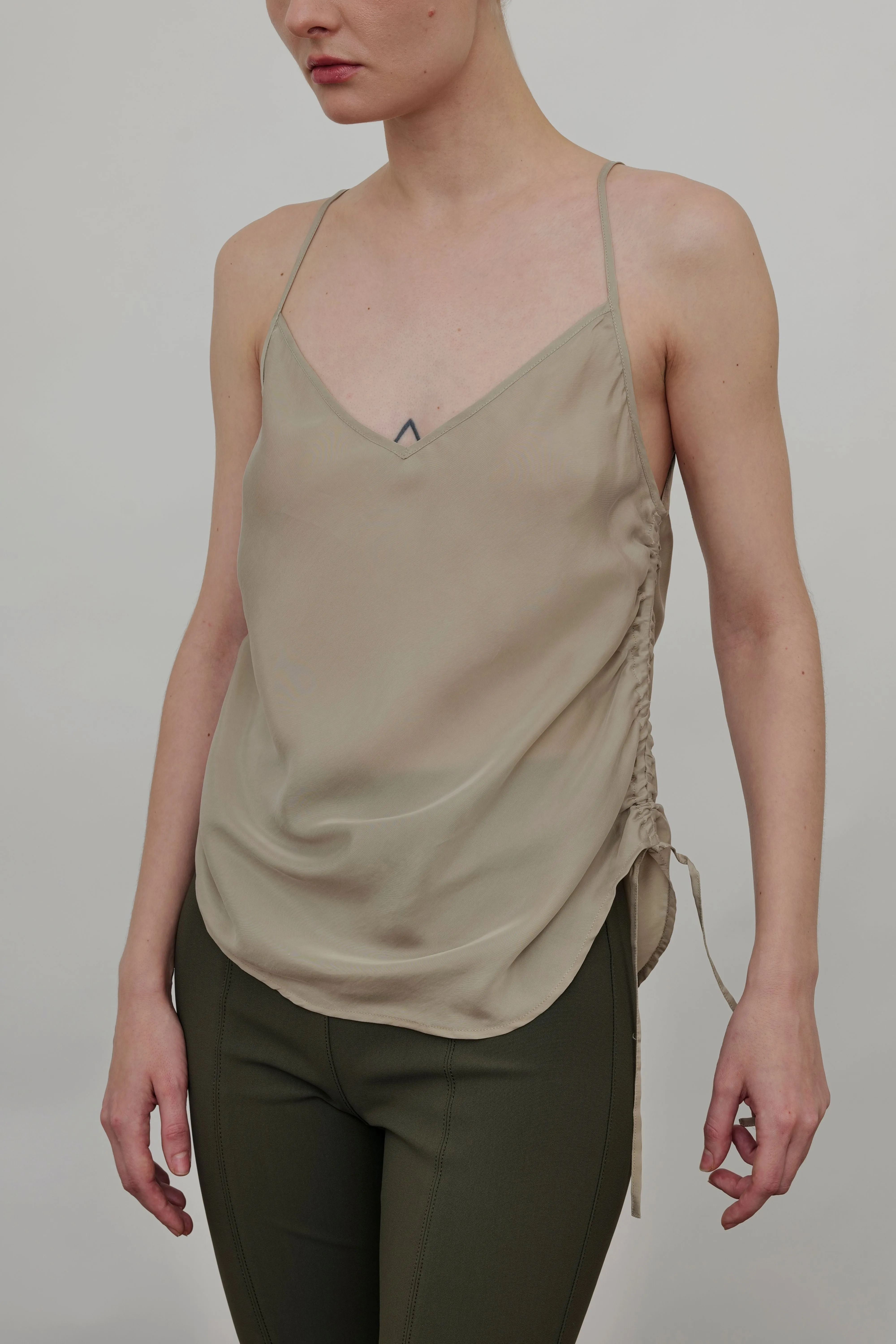 Silky Cupro Bias Camisole with Drawstrings - WYANETTA SP24