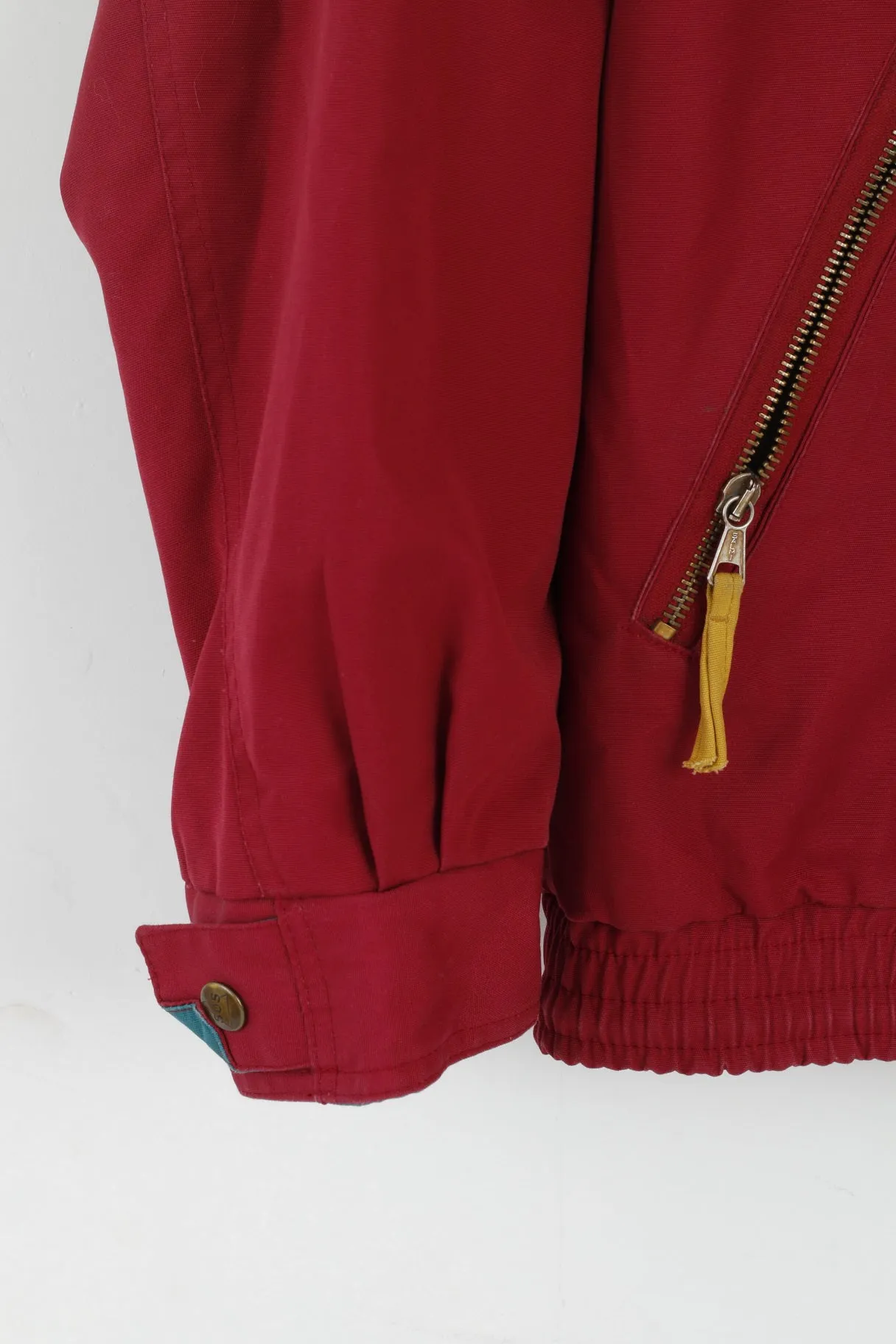 SOS Redline Men S Jacket Bomber Vintage Cotton Blend Burgundy Zip Up Retro Top