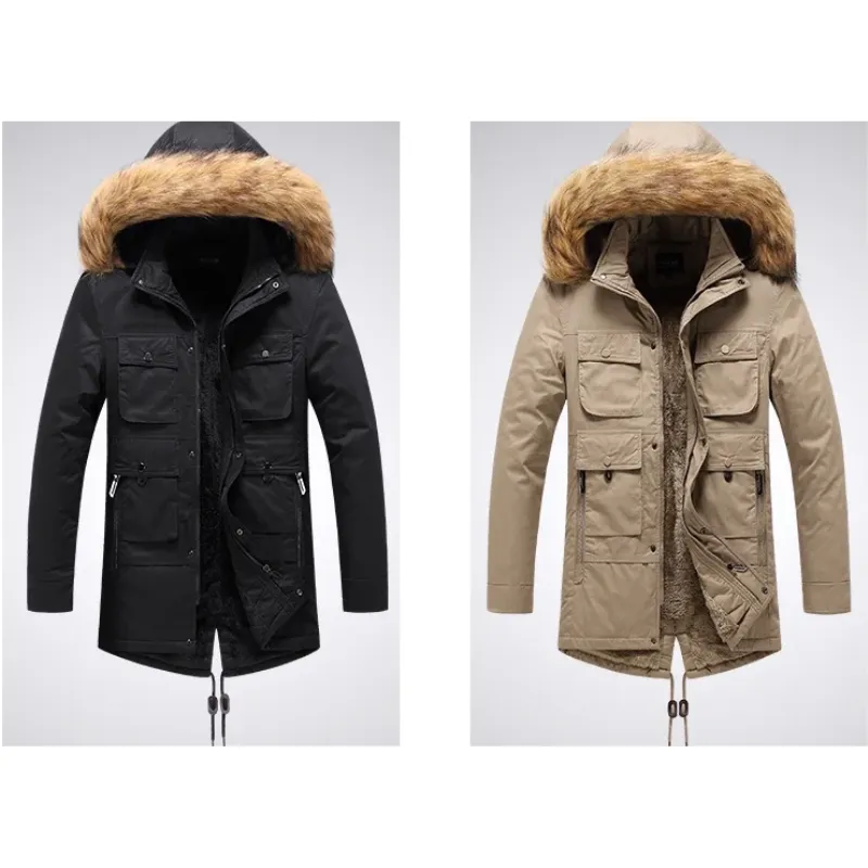 Stoorho - Parka Winterjas Heren – Warm Gevoerd met Bontkraag en Meerdere Zakken