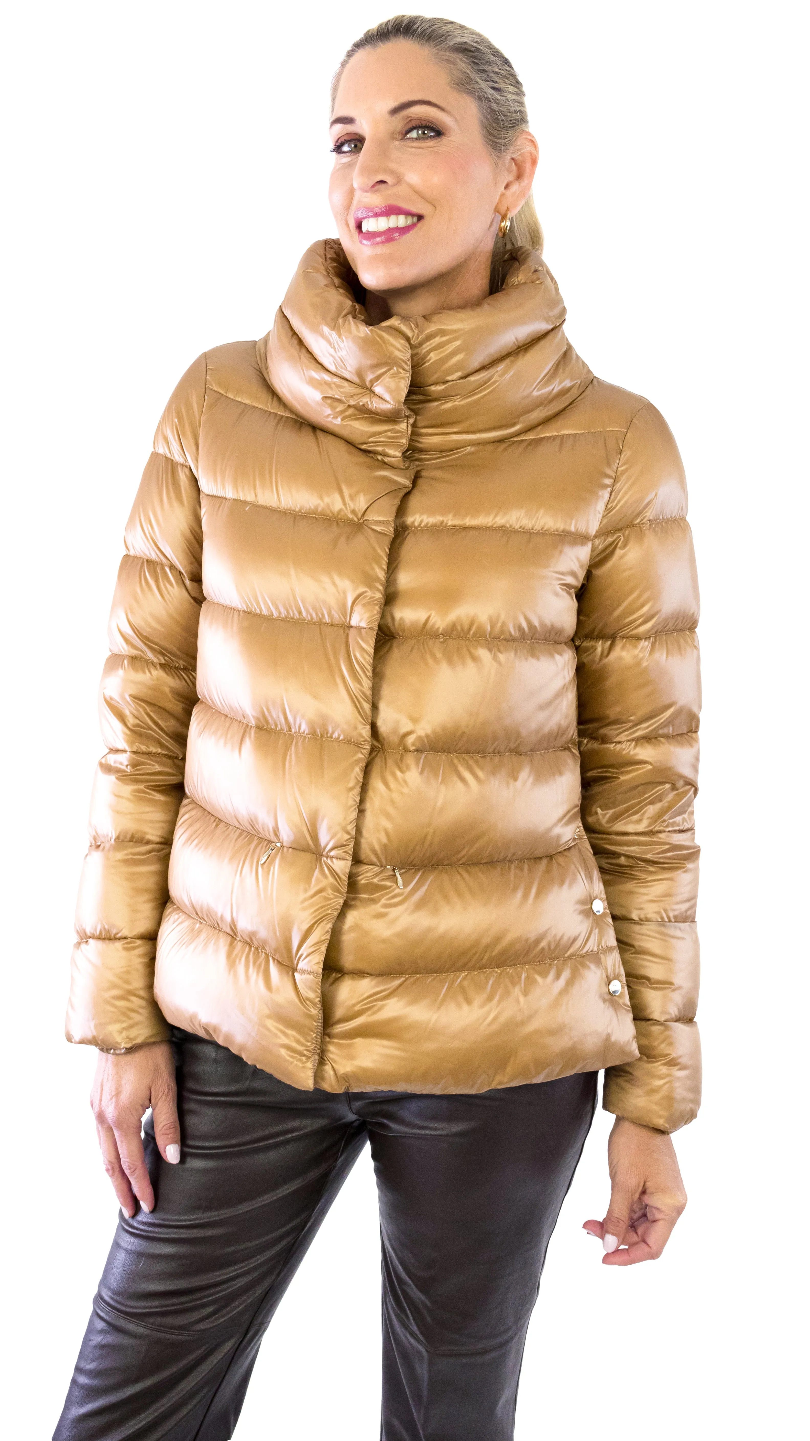 Ultralight Jacket with Side Snaps - Cammello
