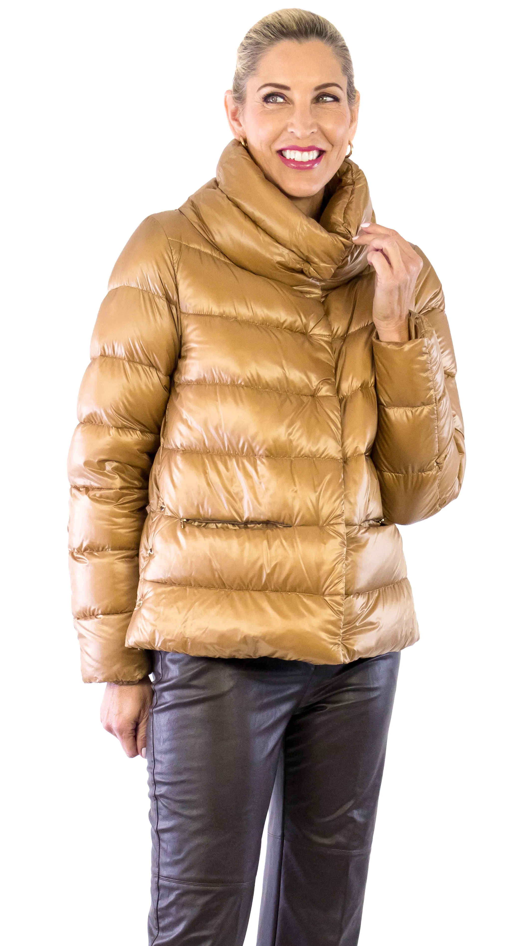 Ultralight Jacket with Side Snaps - Cammello