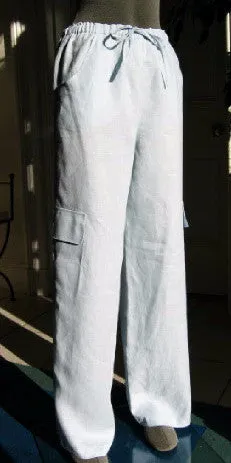Womens Linen Leg-Pocket Drawstring Trousers (was £59.99)