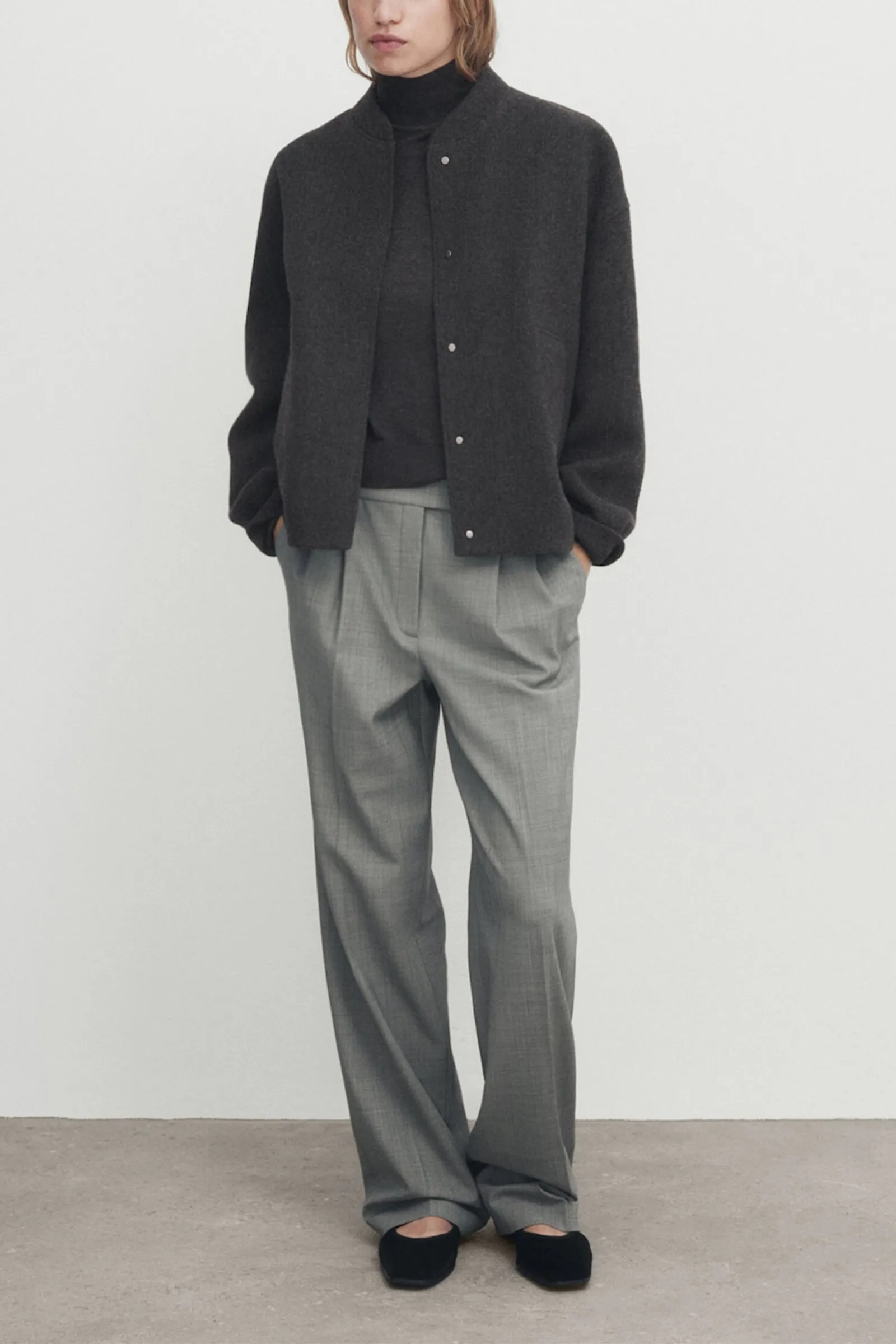 Wool Blend Bomber Jacket